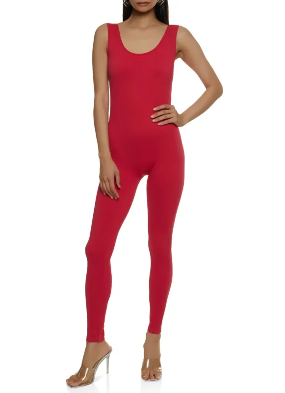 Seamless Ribbed Tank Catsuit sold by Rainbow