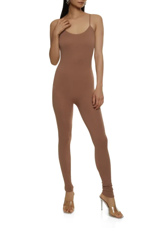 Seamless Ribbed Cami Catsuit sold by Rainbow