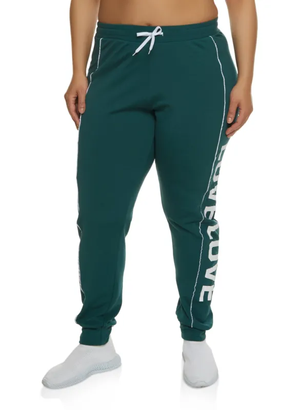 Plus Size Love Side Graphic Joggers sold by Rainbow