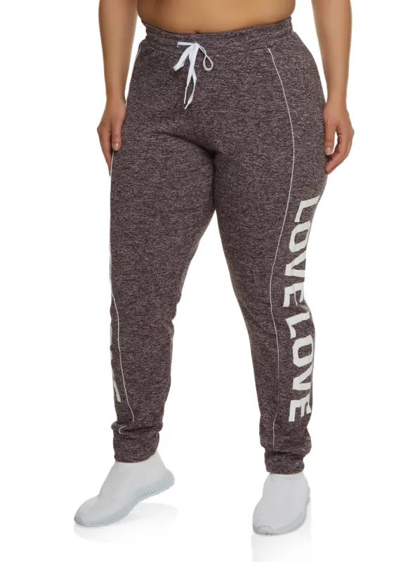 Plus Size Love Side Graphic Joggers sold by Rainbow