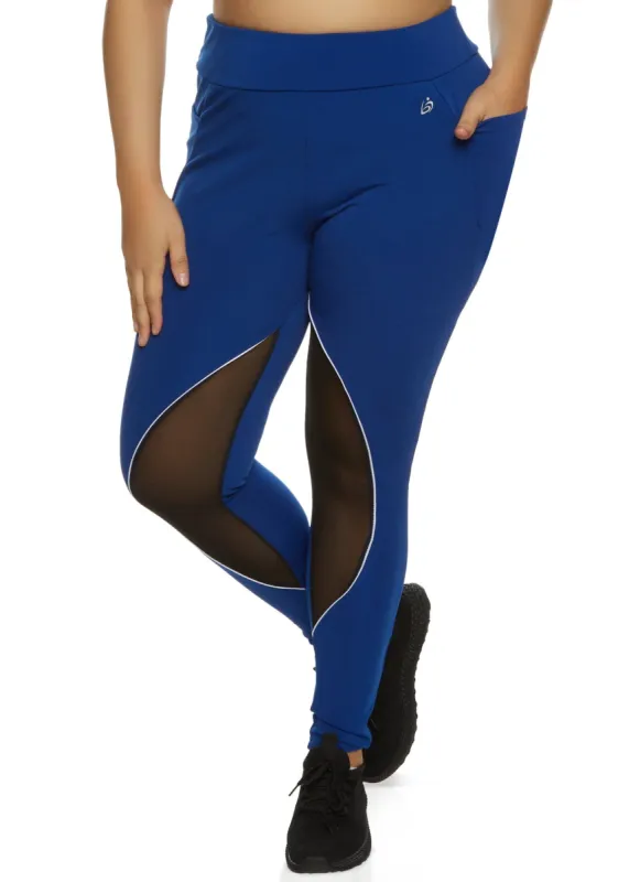 Plus Size Mesh Insert Leggings sold by Rainbow