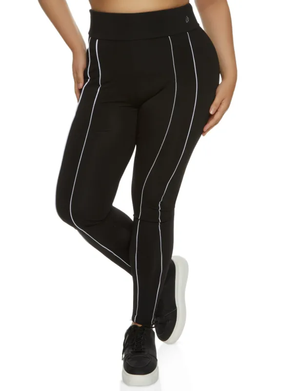Plus Size Contrast Piping Detail Leggings sold by Rainbow