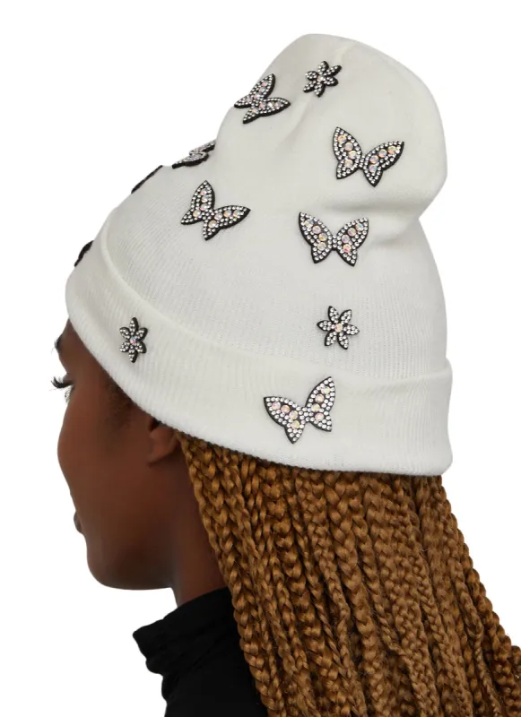 Rhinestone Butterfly Beanie sold by Rainbow