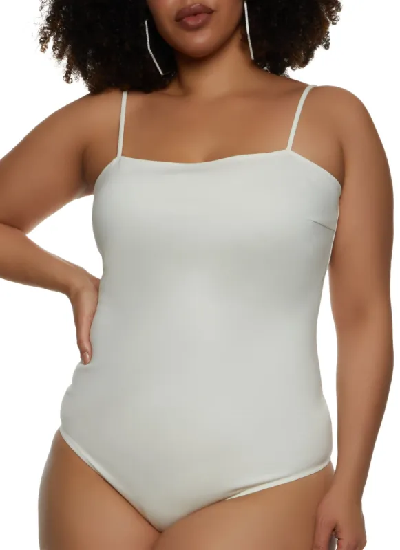 Plus Size Square Neck Cami Bodysuit sold by Rainbow