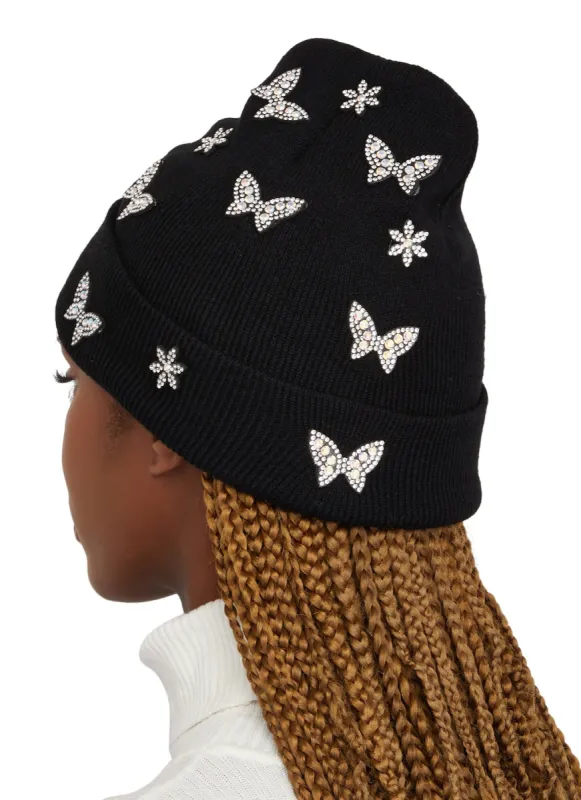Rhinestone Butterfly Beanie sold by Rainbow