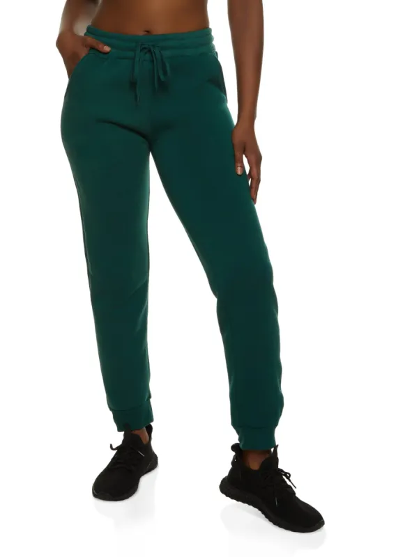 Fleece High Waist Drawstring Joggers sold by Rainbow