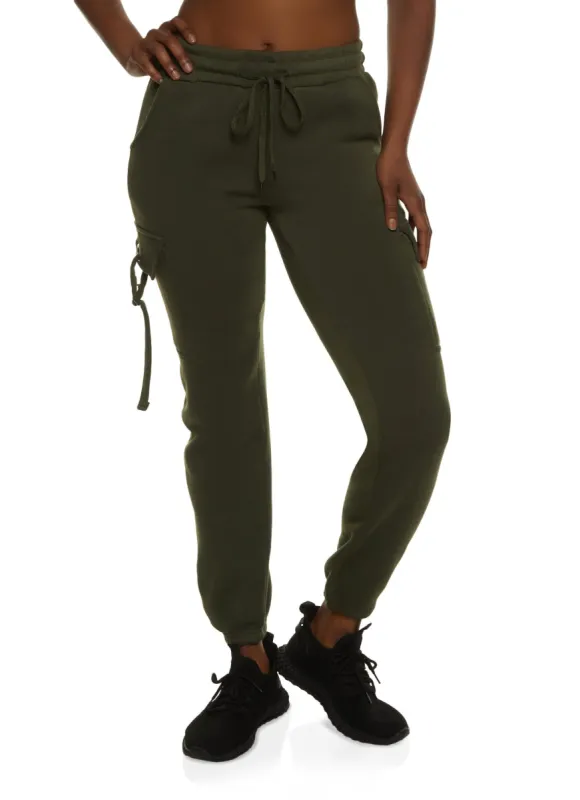 Cargo Pocket Fleece Drawstring Sweatpants sold by Rainbow