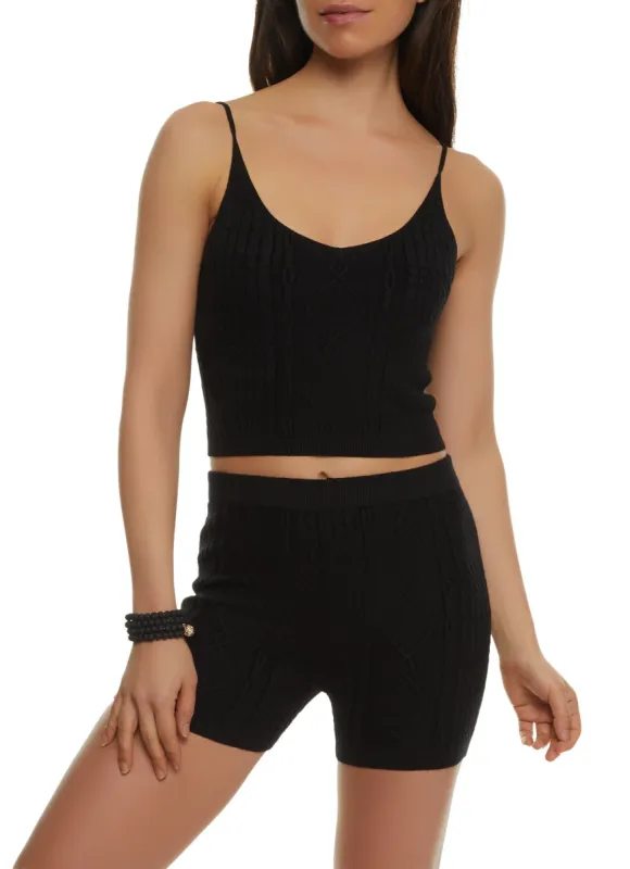Cable Knit Cropped Cami sold by Rainbow