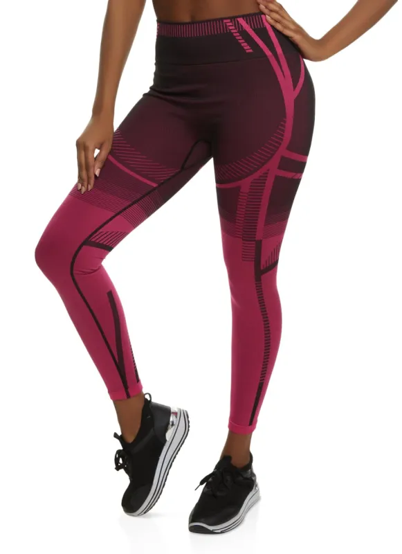 High Waist Seamless Geometric Leggings sold by Rainbow