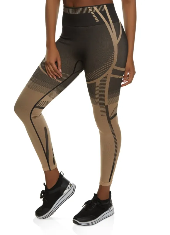High Waist Seamless Geometric Leggings sold by Rainbow