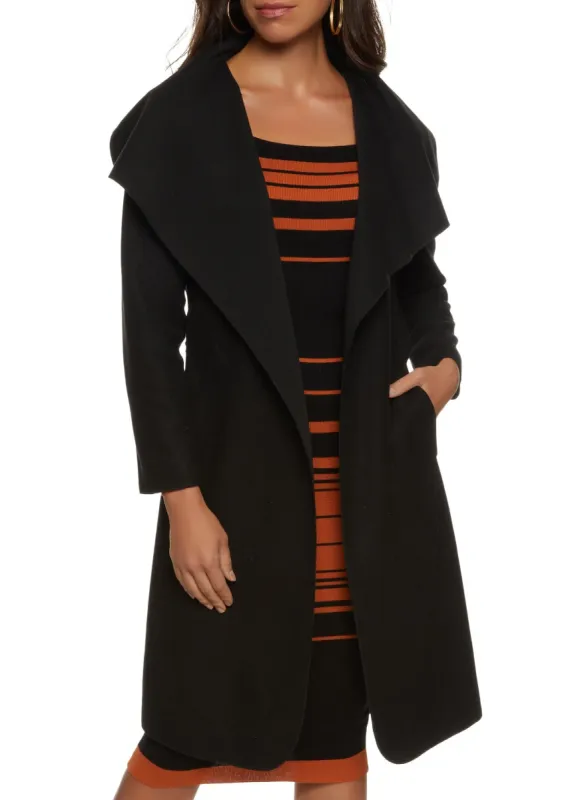 Draped Shawl Collar Wrap Coat sold by Rainbow