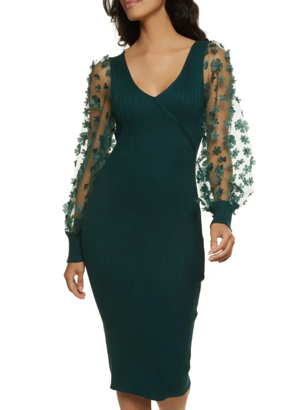 Organza Long Sleeve V Neck Dress sold by Rainbow