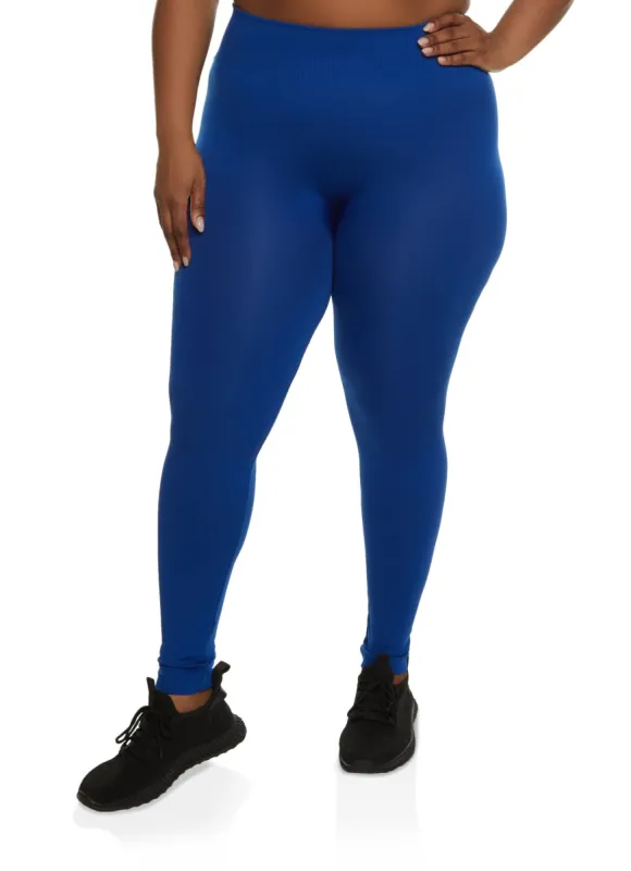 Plus Size High Waist Knit Leggings sold by Rainbow