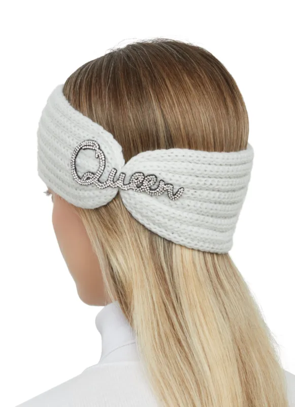 Queen Rhinestone Knitted Head Wrap sold by Rainbow