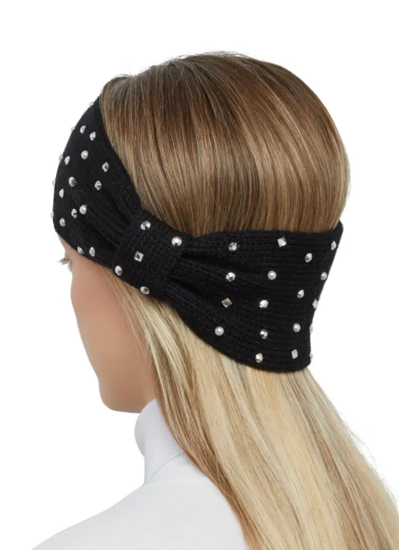 Faux Pearl Studded Knitted Head Wrap sold by Rainbow