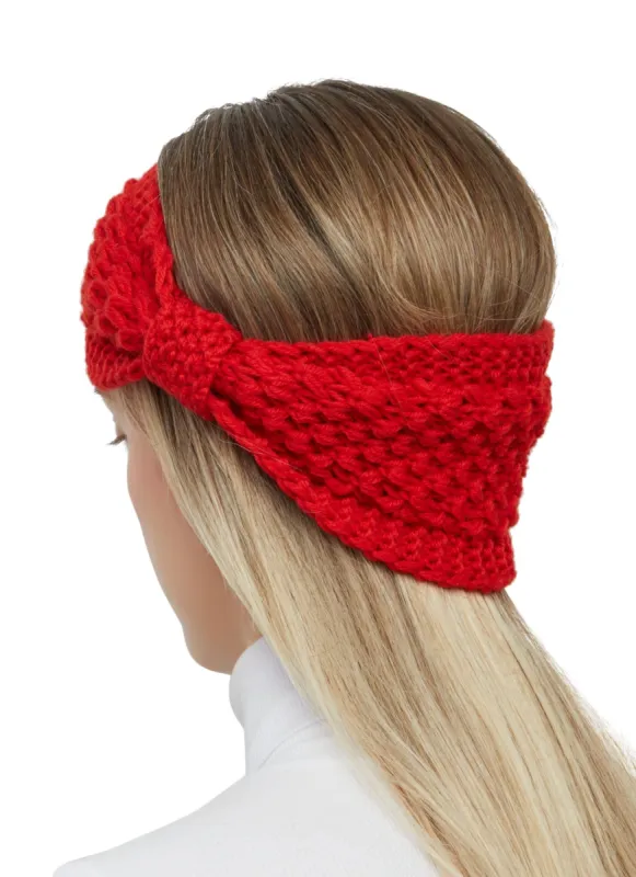 Solid Bow Knitted Head Wrap sold by Rainbow