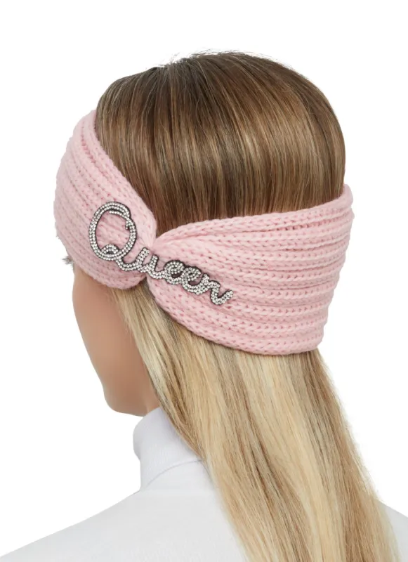 Queen Rhinestone Knitted Head Wrap sold by Rainbow