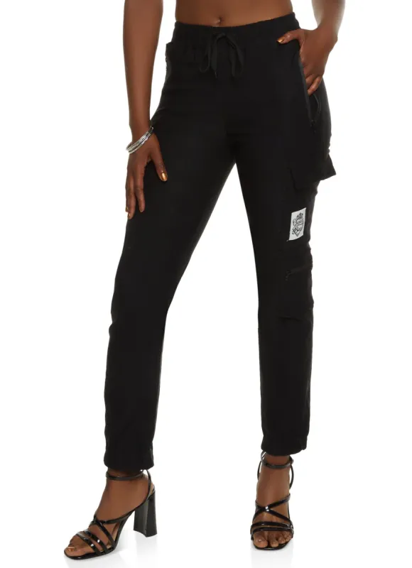 Zip Pocket Drawstring Cargo Joggers sold by Rainbow