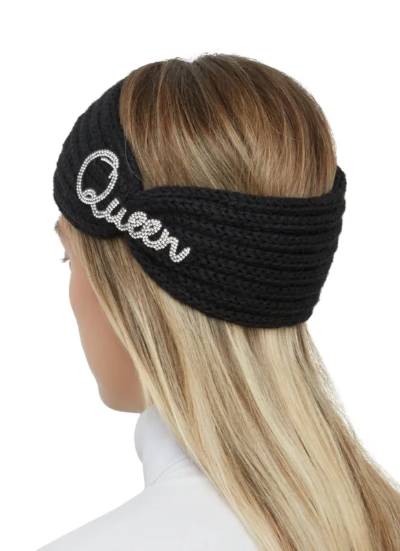 Queen Rhinestone Knitted Head Wrap sold by Rainbow