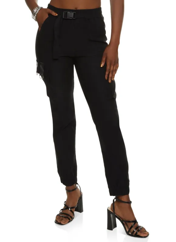 Buckle Detail Cargo Pocket Joggers sold by Rainbow