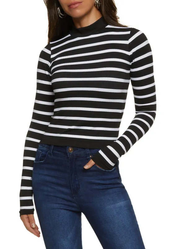 Striped Seamless Long Sleeve Top sold by Rainbow