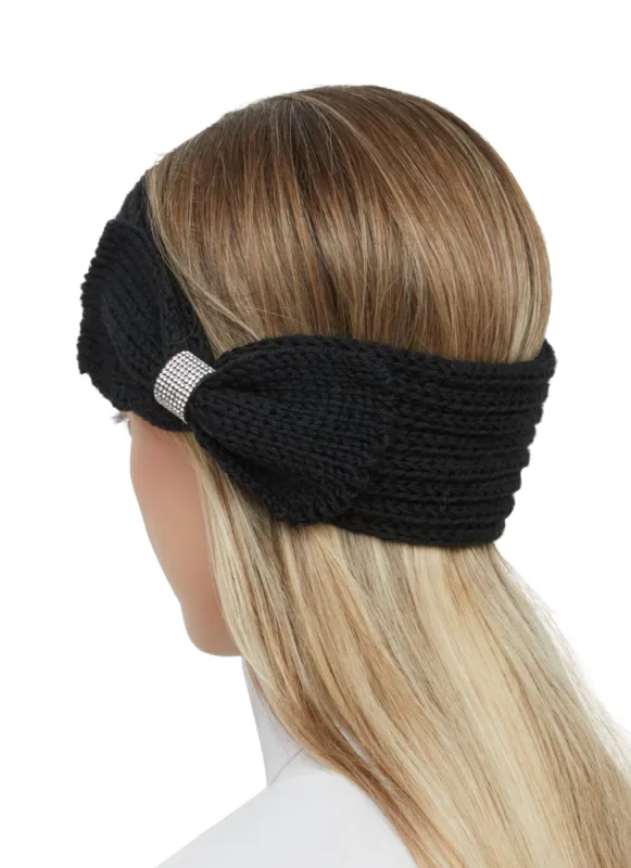 Bow Rhinestone Detail Head Wrap sold by Rainbow