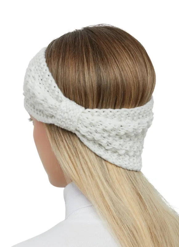 Solid Bow Knitted Head Wrap sold by Rainbow