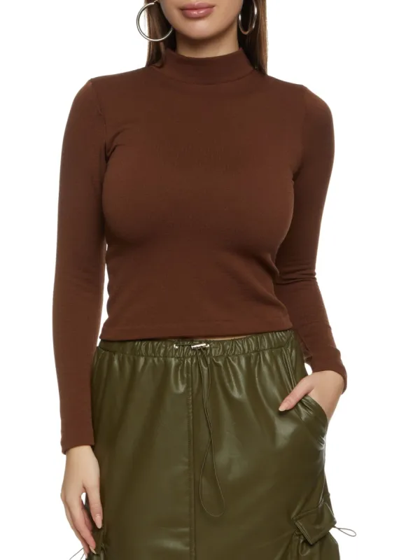 Seamless Waffle Knit Mock Neck Top sold by Rainbow