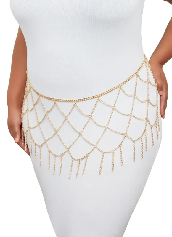 Plus Size Metallic Chain Belt sold by Rainbow