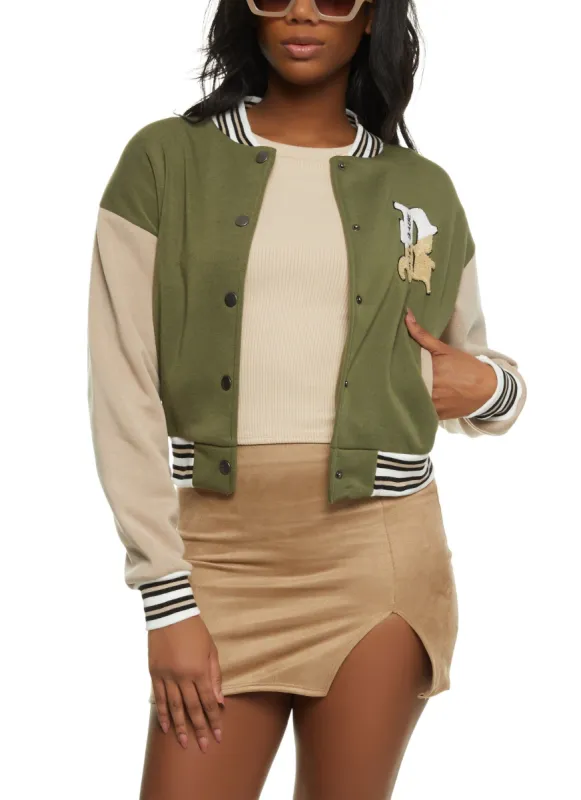 Boss Babe Chenille Patch Varsity Jacket sold by Rainbow