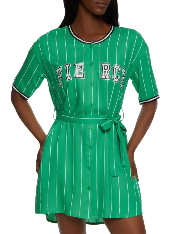 Blessed Pinstripe Baseball Jersey Dress sold by Rainbow