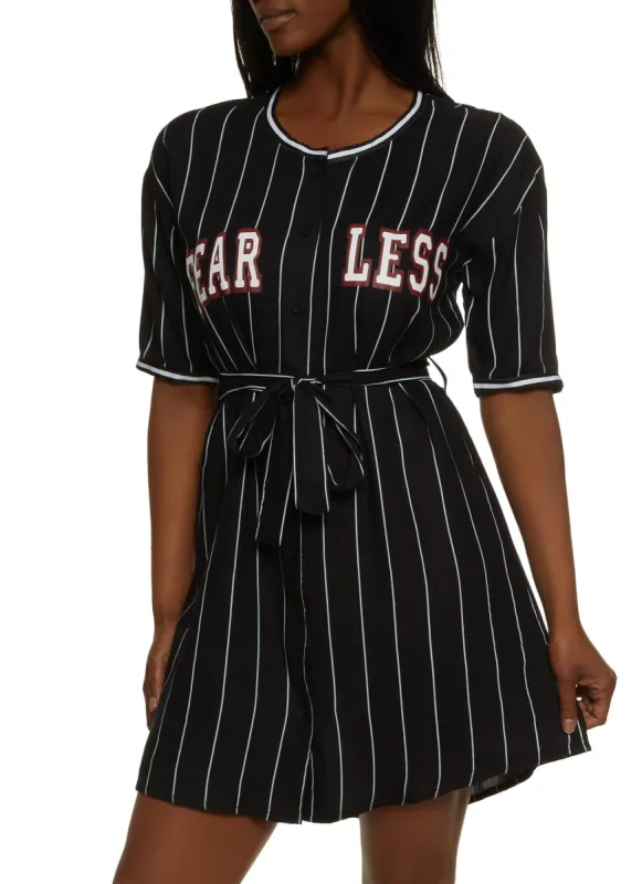 Blessed Pinstripe Baseball Jersey Dress sold by Rainbow