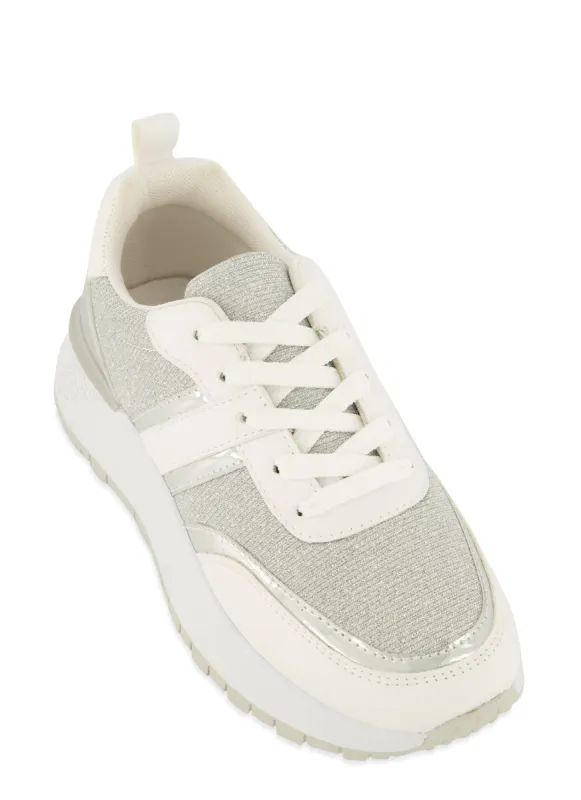 Contrast Trim Lace Up Sneakers made by Rainbow