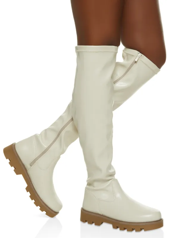 Lug Sole Knee High Boots sold by Rainbow