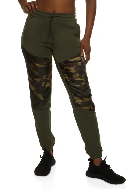Camo Color Block Fleece Joggers sold by Rainbow