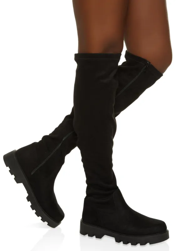 Lug Sole Knee High Boots sold by Rainbow