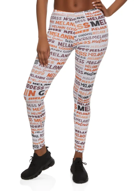 Melanin Goddess Printed Leggings sold by Rainbow