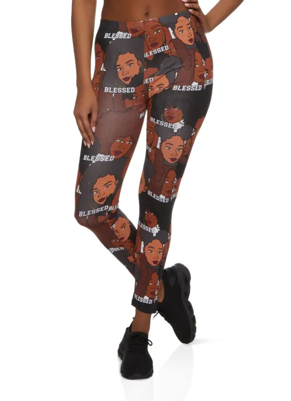 Blessed Graphic Leggings sold by Rainbow