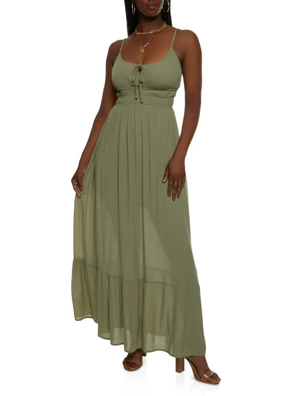 Gauze Knit Tiered Maxi Dress sold by Rainbow