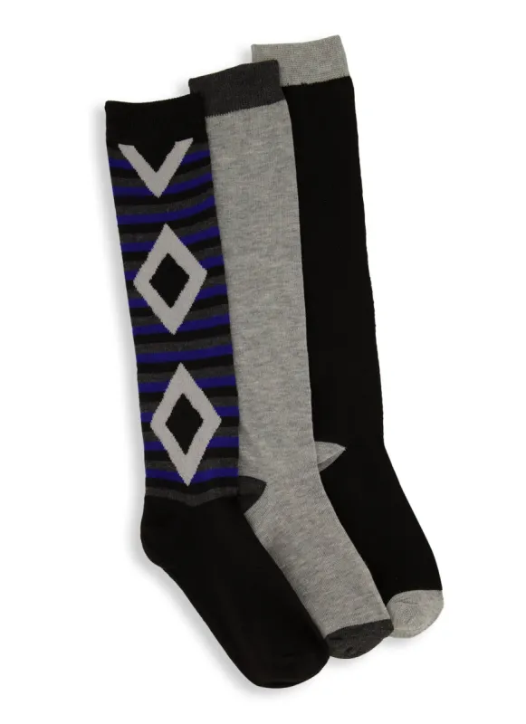 3 Pack Assorted Tall Socks Size 9-11 sold by Rainbow