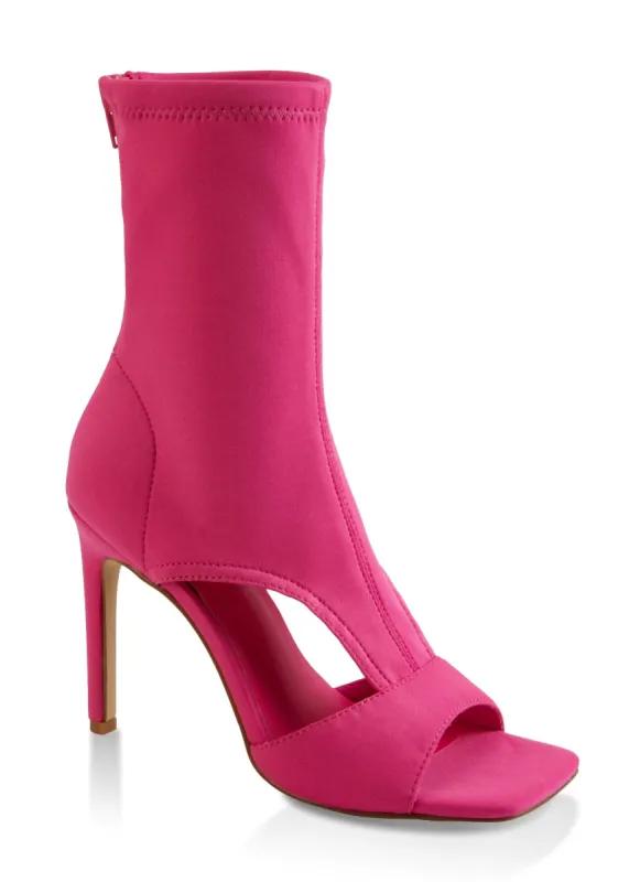 Open Toe Cut Out High Heel Booties sold by Rainbow