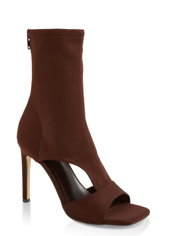 Open Toe Cut Out High Heel Booties sold by Rainbow