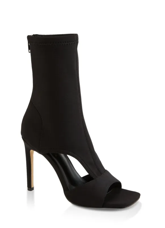 Open Toe Cut Out High Heel Booties sold by Rainbow