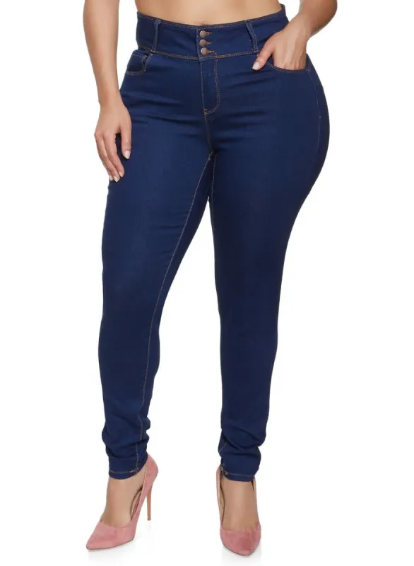 WAX Plus Size High Waisted Skinny Jeans sold by Rainbow