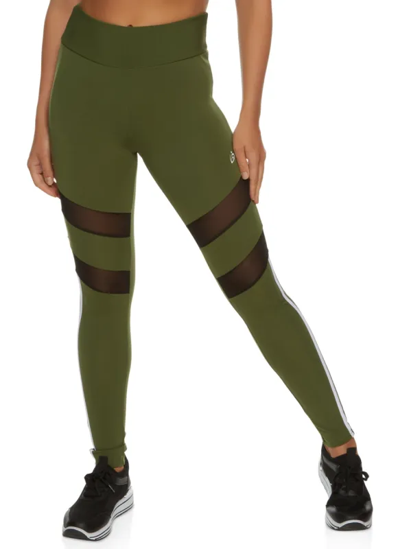 High Waist Mesh Detail Leggings sold by Rainbow