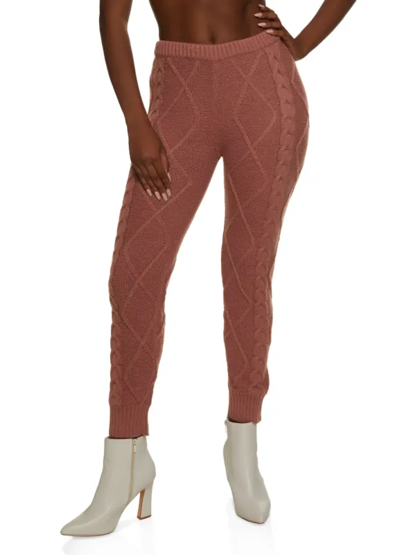 Cable Knit Pull On Pants sold by Rainbow