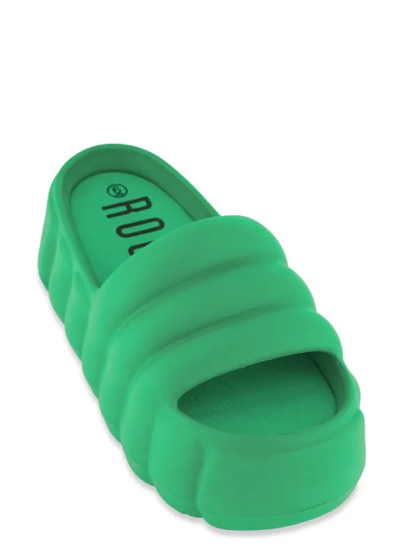 Chunky Platform Slide Sandals sold by Rainbow