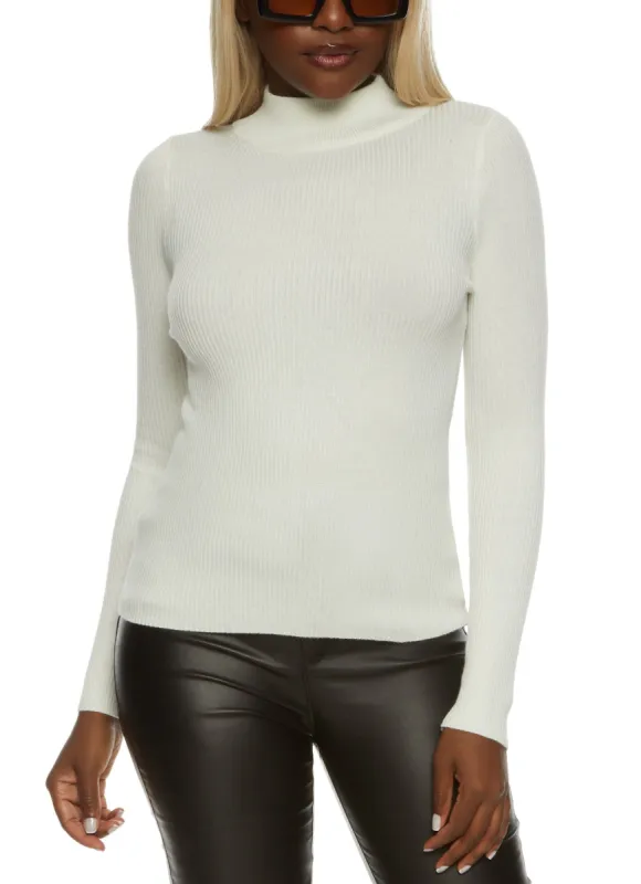 Ribbed Mock Neck Sweater sold by Rainbow