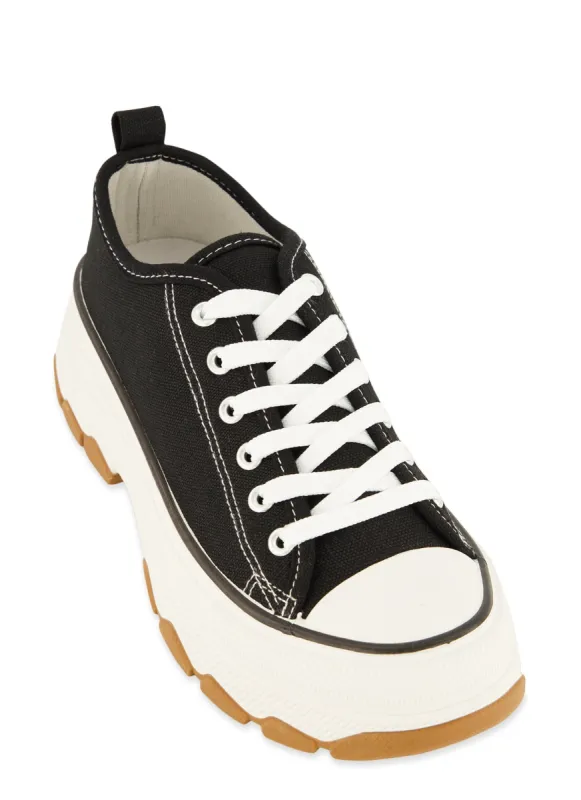 Lace Up Chunk Sole Platform Sneakers sold by Rainbow