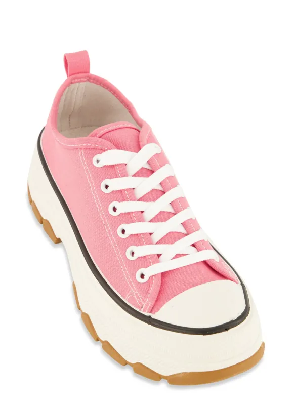 Lace Up Chunk Sole Platform Sneakers sold by Rainbow